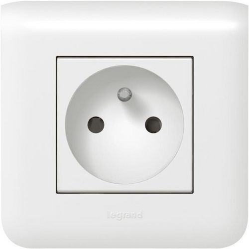 Bloc prise IP20 16A sur dosseret EE 220V Legrand Mozaic - Asem