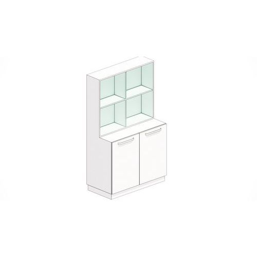 Armoire haute mixte - 4 portes - Asem
