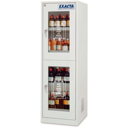 Armoire haute compartiment superposé - 2 portes vitrées - Exacta