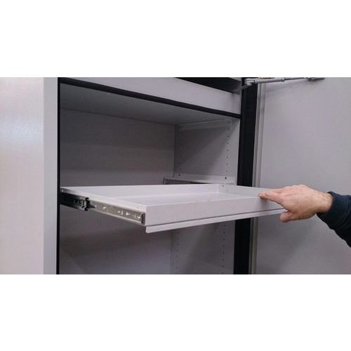 Étagère coulissante antifeu en acier inox - Exacta