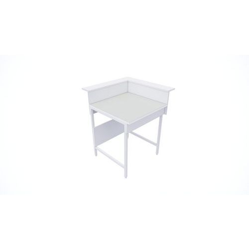 Paillasse d'angle dosseret tablette-Plan travail verre émaillé-Asem