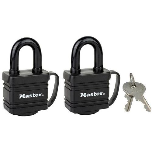 Cadenas à clé avec protection thermoplastique 7804EURT - Master Lock