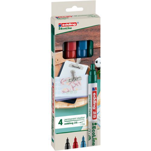 Marqueur permanent Ecoline e25 pointe fine assortis - EDDING