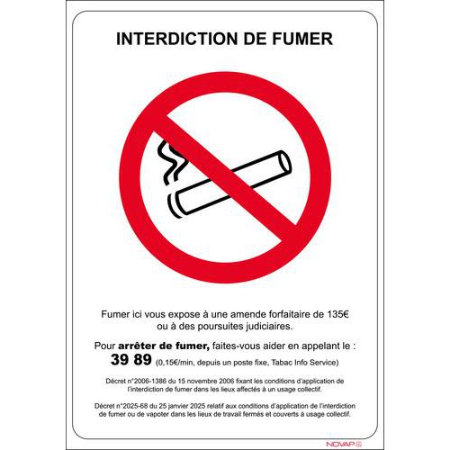 Pictogramme Interdiction de fumer rigide - A4