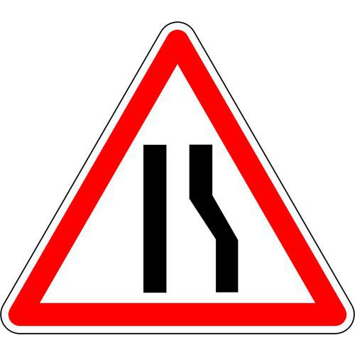 Panneau de signalisation Chaussée rétrécie à droite - Kelias