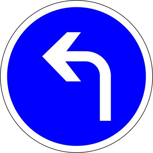 Panneau de signalisation Direction. obligatoire à gauche - Kelias
