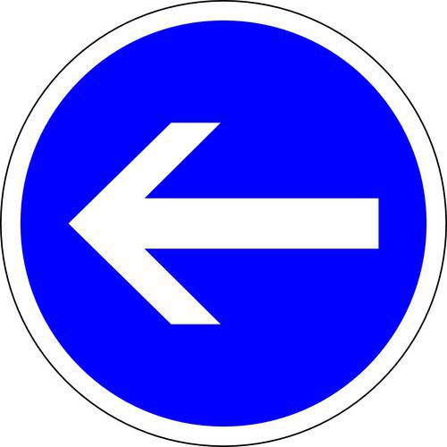 Panneau de signalisation Direction obligatoire à gauche - Kelias