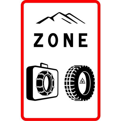 Panneau de signalisation Zone d'équipement période hivernale - Kelias