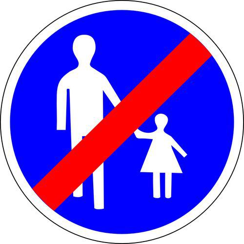 Panneau de signalisation Fin chemin obligatoire pour piétons - Kelias