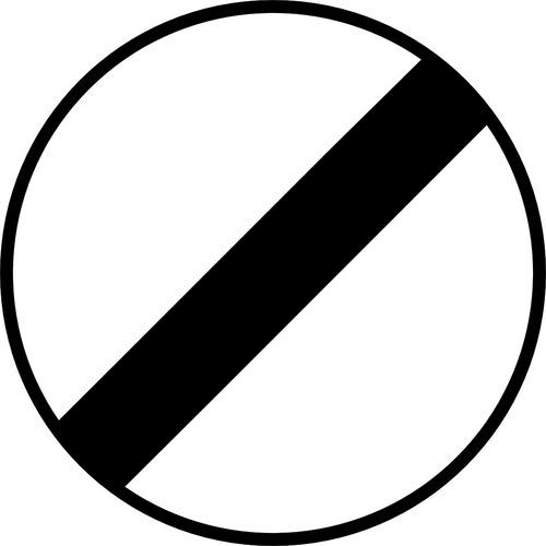 Panneau de signalisation Fin de toutes interdiction - Kelias