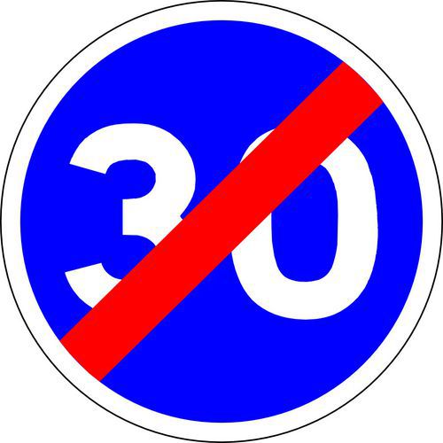 Panneau Fin de vitesse minimum obligatoire 50 km/h - Kelias