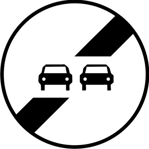 Panneau de signalisation Fin interdiction de dépasser - Kelias