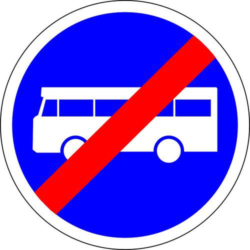 Panneau Fin voie réservée aux transports en commun - Kelias