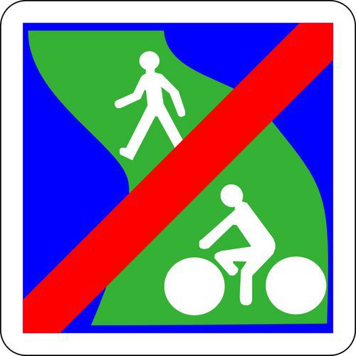 Panneau de signalisation Fin voie verte - Kelias