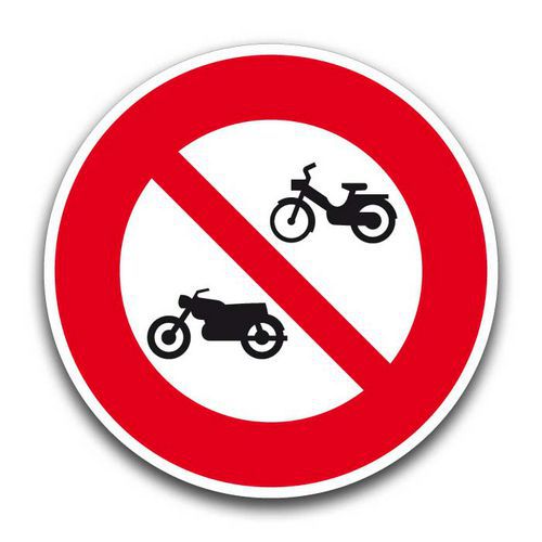 Panneau de signalisation Interdit aux cyclos/motos - Kelias