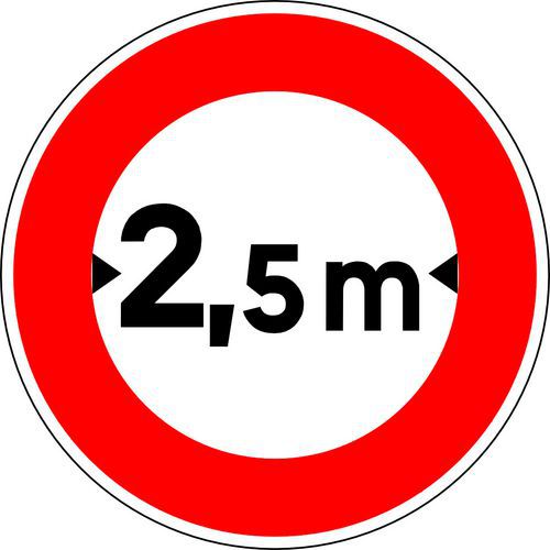 Panneau de signalisation Limitation de largeur 2,3 m - Kelias