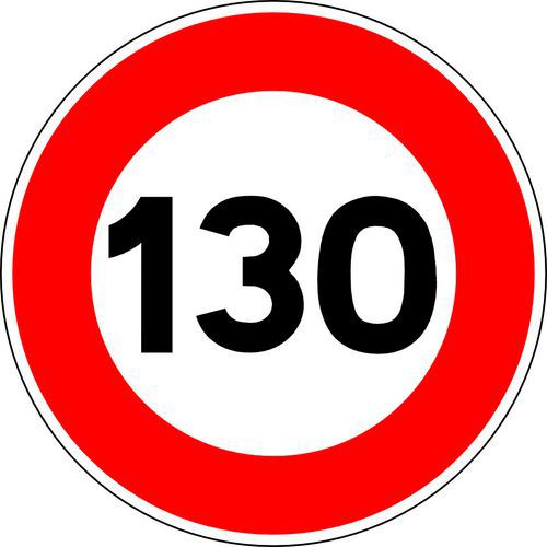 Panneau de signalisation Limitation vitesse 130 km/h - Kelias