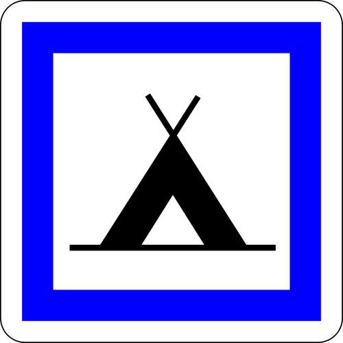 Panneau de signalisation Terrain de camping pour tente - Kelias