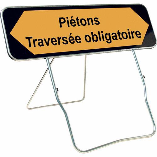 Panneau rectangle piétons traversée obligatoire CL2 TX1 - Kelias