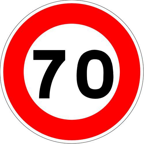 Panneau de chantier Limitation vitesse 70km/h - Kelias