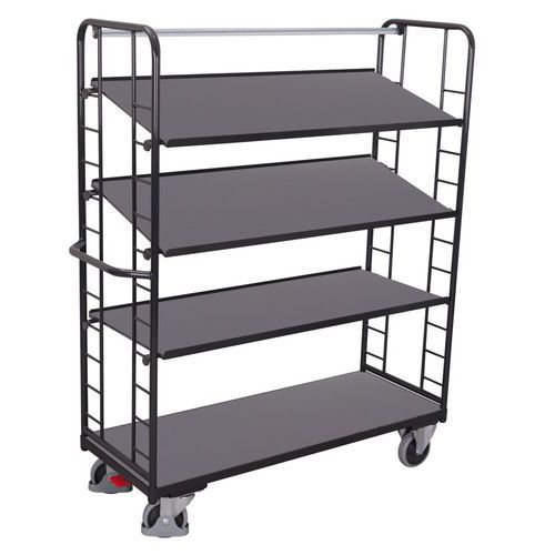 Chariot haut ergonomique 4 plateaux bois - Capacités 250 et 400 kg
