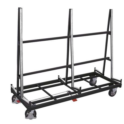 Chariot ergonomique porte-panneaux double face - Capacité 1200 Kg