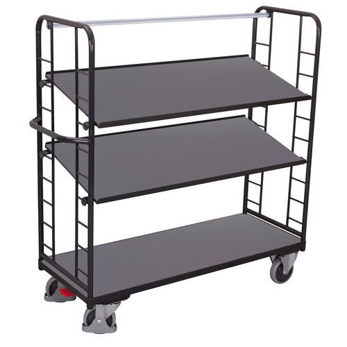 Chariot haut ergonomique 3 plateaux bois - Capacité 500 Kg