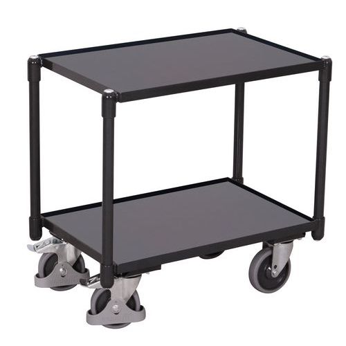 Chariot 2 plateaux bois pour bac norme europe- Capacité 250 kg