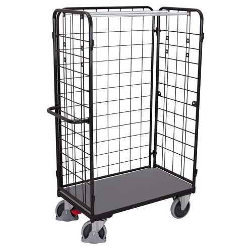 Roll conteneur avec base bois - 3 cotés - Capacité 400 kg