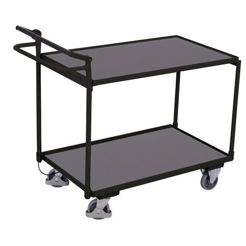 Chariot à 2 étagères avec système de blocage et de déblocage