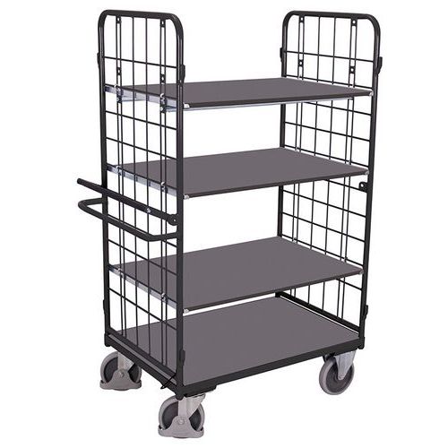 Chariot à étagères haut avec système de blocage/déblocage