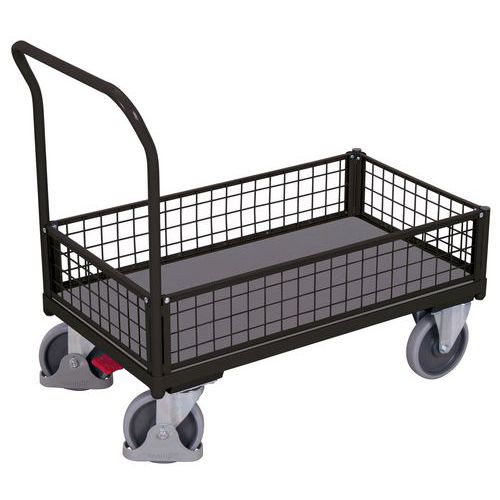 Chariot caisse avec parois grillagées