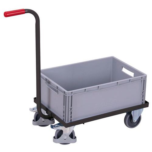 Chariot col de cygne avec 1 bac plastique