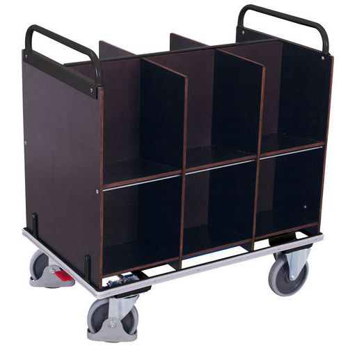 Chariot porte-documents avec 12 casiers