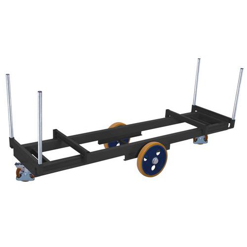Chariot pour long matériel avec 4 montants