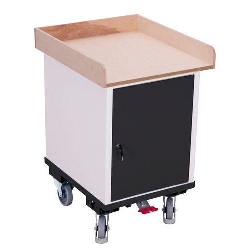 Coffre mobile porte battante avec 1 plateau