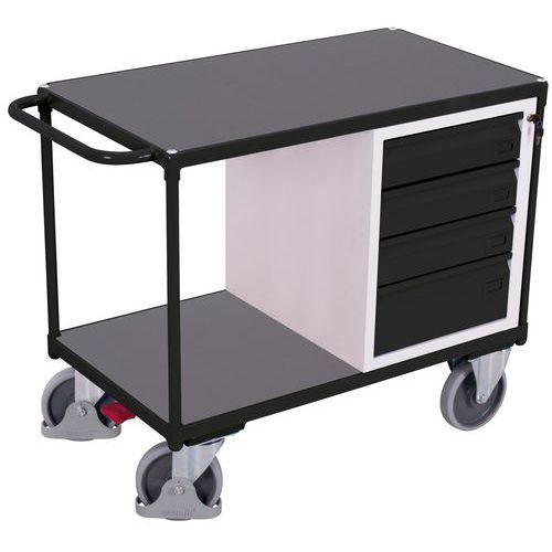 Établi mobile avec 2 plateaux