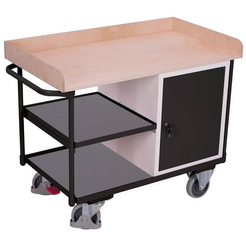 Établi mobile avec 3 plateaux