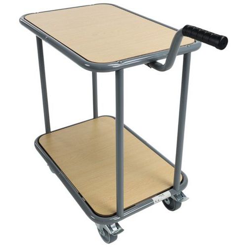 Chariot 2 plateaux bois - Capacité 200 kg - Manutan Expert