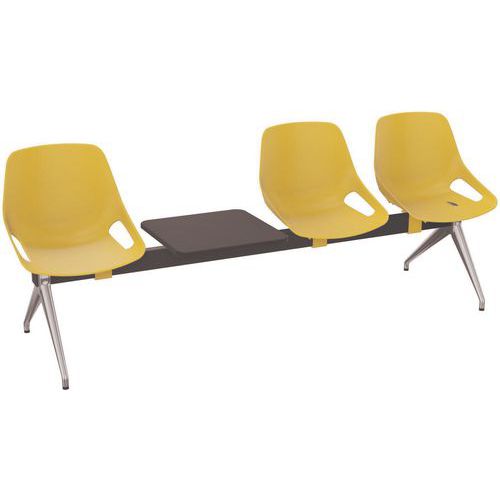 Poutre 3 places avec une tablette noire Rosalie - Eol