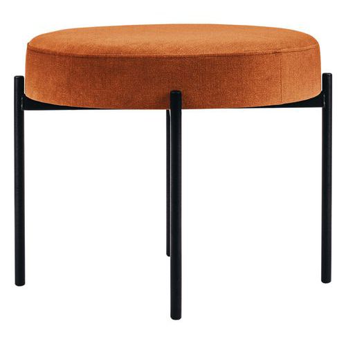 Tabouret rond Gaia pied noir tissu polyester Paperflow Tabouret rond Gaia pied noir tissu polyester Paperflow