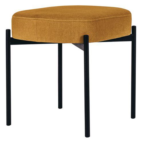 Tabouret oblong Gaia pied noir tissu polyester Paperflow Tabouret oblong Gaia pied noir tissu polyester Paperflow