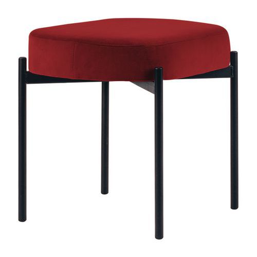 Tabouret oblong Gaia pied noir velours polyester Paperflow
