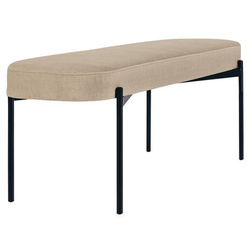 Banc oblong Gaia GM pied noir tissu polyester Paperflow Banc oblong Gaia GM pied noir tissu polyester Paperflow