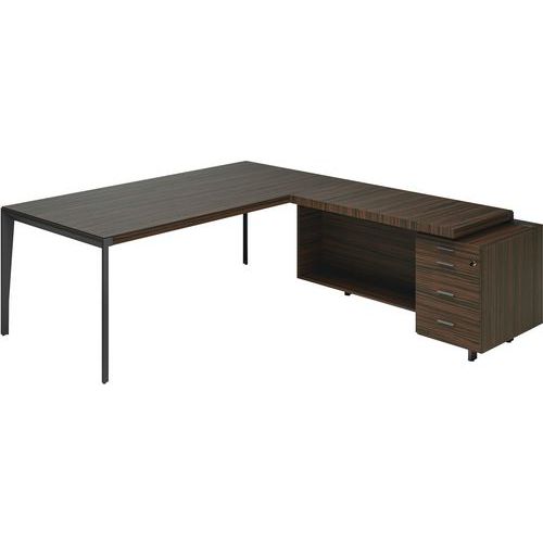 Ensemble bureau-retour à gauche gamme X9 - 232 cm - Quadrifoglio