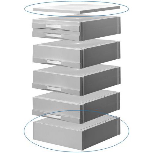 Base et tablette: tiroir de rangement