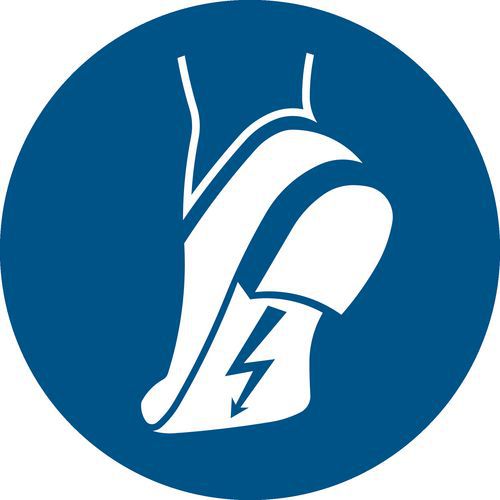 Panneau pictogramme chaussures de sécurité antistatiques obligatoires