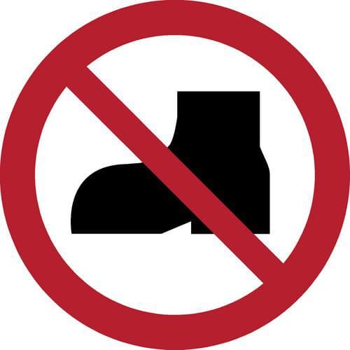 Panneau pictogramme Chaussures d'escalade interdites