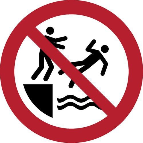Panneau pictogramme Interdiction de pousser dans l'eau