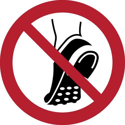 Pictogramme Interdiction de porter des chaussures à clous métalliques